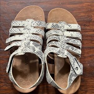 Vionic Strappy Sandals in Snake Print